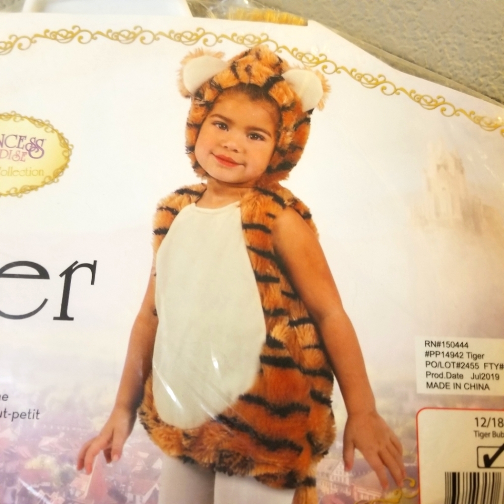 Princess Paradise Kingdom Collection New Toddlers Tiger Costume Size 12/18 Month